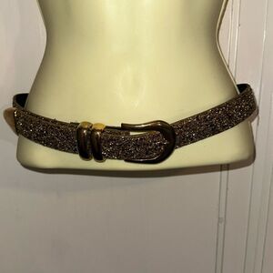 Vintage‎ 80s/90s A. Brod gold glitter belt- medium